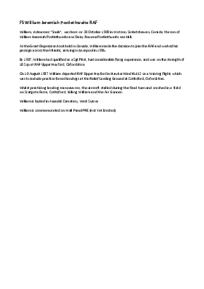 A preview of a PDF biography for Postlethwaite, William Jeremiah